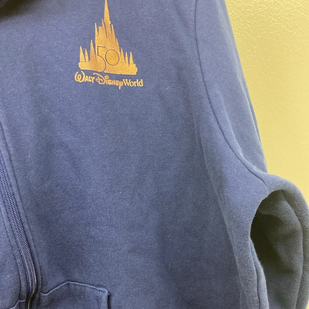 Disney World Blue Hoodie 50th Anniversary Sweatshirt Hoodie Zipper 3X Un… - Picture 7 of 14